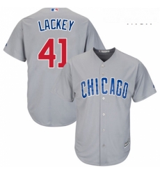Mens Majestic Chicago Cubs 41 John Lackey Replica Grey Road Cool Base MLB Jersey Mens Majestic Chicago Cubs 41 John Lackey Replica Grey Road Cool Base MLB Jersey