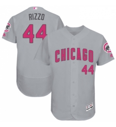 Mens Majestic Chicago Cubs 44 Anthony Rizzo Grey Mothers Day Flexbase Authentic Collection MLB Jersey
