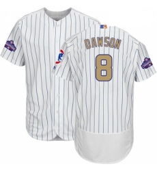 Mens Majestic Chicago Cubs 8 Andre Dawson Authentic White 2017 Gold Program Flex Base MLB Jersey Mens Majestic Chicago Cubs 8 Andre Dawson Authentic White 2017 Gold Program Flex Base MLB Jersey