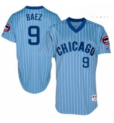 Mens Majestic Chicago Cubs 9 Javier Baez Authentic Blue Cooperstown Throwback MLB Jersey Mens Majestic Chicago Cubs 9 Javier Baez Authentic Blue Cooperstown Throwback MLB Jersey