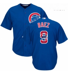 Mens Majestic Chicago Cubs 9 Javier Baez Authentic Royal Blue Team Logo Fashion Cool Base MLB Jersey Mens Majestic Chicago Cubs 9 Javier Baez Authentic Royal Blue Team Logo Fashion Cool Base MLB Jersey