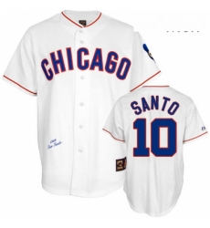 Mens Mitchell and Ness Chicago Cubs 10 Ron Santo Authentic White 1968 Throwback MLB Jersey Mens Mitchell and Ness Chicago Cubs 10 Ron Santo Authentic White 1968 Throwback MLB Jersey