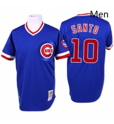 Mens Mitchell and Ness Chicago Cubs 10 Ron Santo Replica Blue Throwback MLB Jersey Mens Mitchell and Ness Chicago Cubs 10 Ron Santo Replica Blue Throwback MLB Jersey