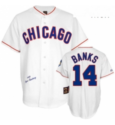 Mens Mitchell and Ness Chicago Cubs 14 Ernie Banks Authentic White 1968 Throwback MLB Jersey Mens Mitchell and Ness Chicago Cubs 14 Ernie Banks Authentic White 1968 Throwback MLB Jersey