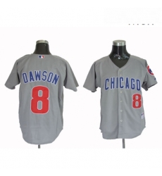 Mens Mitchell and Ness Chicago Cubs 8 Andre Dawson Replica Grey Throwback MLB Jersey Mens Mitchell and Ness Chicago Cubs 8 Andre Dawson Replica Grey Throwback MLB Jersey