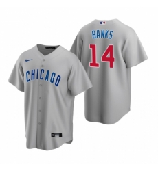 Mens Nike Chicago Cubs 14 Ernie Banks Gray Road Stitched Baseball Jerse Mens Nike Chicago Cubs 14 Ernie Banks Gray Road Stitched Baseball Jerse