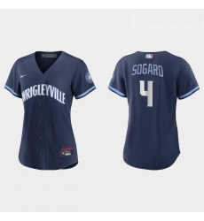 Chicago Cubs 4 Eric Sogard Women Nike 2021 City Connect Navy MLB Jersey Chicago Cubs 4 Eric Sogard Women Nike 2021 City Connect Navy MLB Jersey