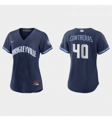 Chicago Cubs 40 Willson Contreras Women Nike 2021 City Connect Navy MLB Jersey Chicago Cubs 40 Willson Contreras Women Nike 2021 City Connect Navy MLB Jersey
