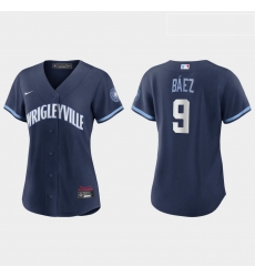 Chicago Cubs 9 Javier Baez Women Nike 2021 City Connect Navy MLB Jersey Chicago Cubs 9 Javier Baez Women Nike 2021 City Connect Navy MLB Jersey