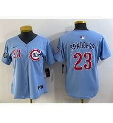 Women Chicago Cubs 23 Ryne Sandberg Blue Ryne Sandberg Tribute Vapor Limited V2 Stitched Baseball Jersey Women Chicago Cubs 23 Ryne Sandberg Blue Ryne Sandberg Tribute Vapor Limited V2 Stitched Baseball Jersey