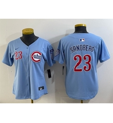 Women Chicago Cubs 23 Ryne Sandberg Blue Ryne Sandberg Tribute Vapor Limited V3 Stitched Baseball Jersey Women Chicago Cubs 23 Ryne Sandberg Blue Ryne Sandberg Tribute Vapor Limited V3 Stitched Baseball Jersey