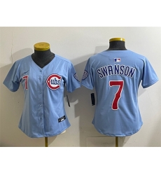Women Chicago Cubs 7 Dansby Swanson Blue 2024 25 2nd Alternatemited Stitched Baseball Jersey Women Chicago Cubs 7 Dansby Swanson Blue 2024 25 2nd Alternatemited Stitched Baseball Jersey