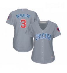 Womens Chicago Cubs 3 Daniel Descalso Authentic Grey Road Baseball Jersey Womens Chicago Cubs 3 Daniel Descalso Authentic Grey Road Baseball Jersey
