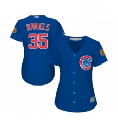 Womens Chicago Cubs 35 Cole Hamels Authentic Royal Blue Alternate Baseball Jersey Womens Chicago Cubs 35 Cole Hamels Authentic Royal Blue Alternate Baseball Jersey