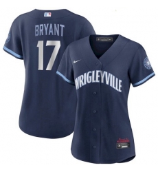 Women's Kris Bryant Cubs Wrigleyville Jersey Navy City Stitched 2021 Women's Kris Bryant Cubs Wrigleyville Jersey Navy City Stitched 2021