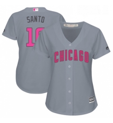 Womens Majestic Chicago Cubs 10 Ron Santo Authentic Grey Mothers Day Cool Base MLB Jersey Womens Majestic Chicago Cubs 10 Ron Santo Authentic Grey Mothers Day Cool Base MLB Jersey