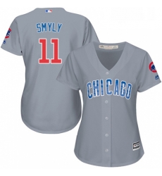 Womens Majestic Chicago Cubs 11 Drew Smyly Replica Grey Road MLB Jersey Womens Majestic Chicago Cubs 11 Drew Smyly Replica Grey Road MLB Jersey