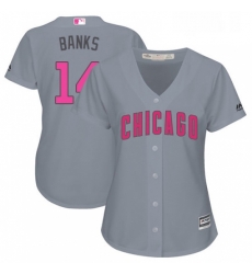 Womens Majestic Chicago Cubs 14 Ernie Banks Authentic Grey Mothers Day Cool Base MLB Jersey Womens Majestic Chicago Cubs 14 Ernie Banks Authentic Grey Mothers Day Cool Base MLB Jersey
