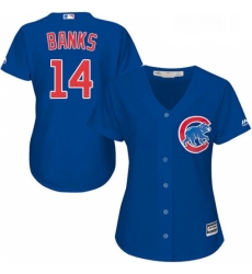 Womens Majestic Chicago Cubs 14 Ernie Banks Authentic Royal Blue Alternate MLB Jersey Womens Majestic Chicago Cubs 14 Ernie Banks Authentic Royal Blue Alternate MLB Jersey