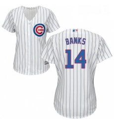 Womens Majestic Chicago Cubs 14 Ernie Banks Authentic White Home Cool Base MLB Jersey Womens Majestic Chicago Cubs 14 Ernie Banks Authentic White Home Cool Base MLB Jersey
