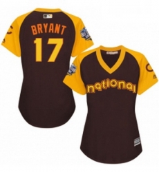 Womens Majestic Chicago Cubs 17 Kris Bryant Authentic Brown 2016 All Star National League BP Cool Base MLB Jersey Womens Majestic Chicago Cubs 17 Kris Bryant Authentic Brown 2016 All Star National League BP Cool Base MLB Jersey