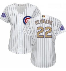 Womens Majestic Chicago Cubs 22 Jason Heyward Authentic White 2017 Gold Program MLB Jersey Womens Majestic Chicago Cubs 22 Jason Heyward Authentic White 2017 Gold Program MLB Jersey