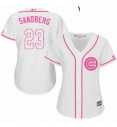 Womens Majestic Chicago Cubs 23 Ryne Sandberg Replica White Fashion MLB Jersey Womens Majestic Chicago Cubs 23 Ryne Sandberg Replica White Fashion MLB Jersey