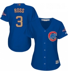 Womens Majestic Chicago Cubs 3 David Ross Authentic Royal Blue 2017 Gold Champion MLB Jersey Womens Majestic Chicago Cubs 3 David Ross Authentic Royal Blue 2017 Gold Champion MLB Jersey