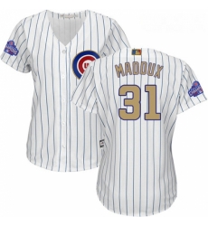 Womens Majestic Chicago Cubs 31 Greg Maddux Authentic White 2017 Gold Program MLB Jersey Womens Majestic Chicago Cubs 31 Greg Maddux Authentic White 2017 Gold Program MLB Jersey