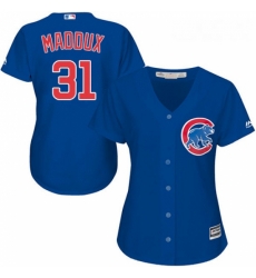 Womens Majestic Chicago Cubs 31 Greg Maddux Replica Royal Blue Alternate MLB Jersey Womens Majestic Chicago Cubs 31 Greg Maddux Replica Royal Blue Alternate MLB Jersey