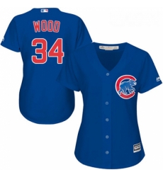 Womens Majestic Chicago Cubs 34 Kerry Wood Replica Royal Blue Alternate MLB Jersey Womens Majestic Chicago Cubs 34 Kerry Wood Replica Royal Blue Alternate MLB Jersey