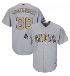Womens Majestic Chicago Cubs 38 Mike Montgomery Authentic Gray 2017 Gold Champion MLB Jersey Womens Majestic Chicago Cubs 38 Mike Montgomery Authentic Gray 2017 Gold Champion MLB Jersey