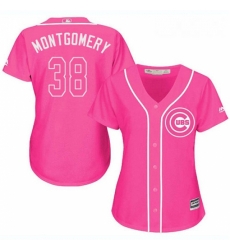 Womens Majestic Chicago Cubs 38 Mike Montgomery Authentic Pink Fashion MLB Jersey Womens Majestic Chicago Cubs 38 Mike Montgomery Authentic Pink Fashion MLB Jersey