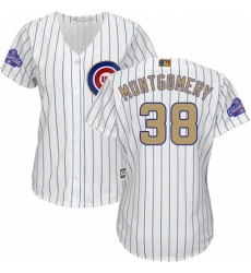 Womens Majestic Chicago Cubs 38 Mike Montgomery Authentic White 2017 Gold Program MLB Jersey Womens Majestic Chicago Cubs 38 Mike Montgomery Authentic White 2017 Gold Program MLB Jersey