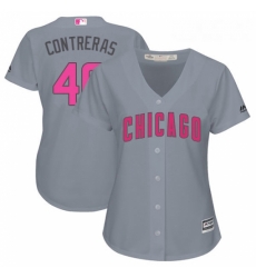 Womens Majestic Chicago Cubs 40 Willson Contreras Authentic Grey Mothers Day Cool Base MLB Jersey Womens Majestic Chicago Cubs 40 Willson Contreras Authentic Grey Mothers Day Cool Base MLB Jersey