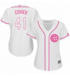 Womens Majestic Chicago Cubs 41 Steve Cishek Authentic White Fashion MLB Jersey Womens Majestic Chicago Cubs 41 Steve Cishek Authentic White Fashion MLB Jersey