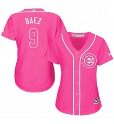 Womens Majestic Chicago Cubs 9 Javier Baez Replica Pink Fashion MLB Jersey Womens Majestic Chicago Cubs 9 Javier Baez Replica Pink Fashion MLB Jersey
