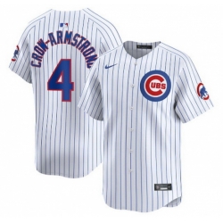 Youth Chicago Cubs 4 Pete Crow Armstrong White Cool Base Stitched Baseball Jersey