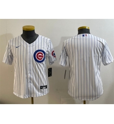 Youth Chicago Cubs Blank White Cool Base Stitched Baseball Jersey