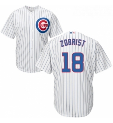 Youth Majestic Chicago Cubs 18 Ben Zobrist Replica White Home Cool Base MLB Jersey Youth Majestic Chicago Cubs 18 Ben Zobrist Replica White Home Cool Base MLB Jersey