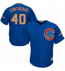 Youth Majestic Chicago Cubs 40 Willson Contreras Authentic Royal Blue 2017 Gold Champion Cool Base MLB Jersey Youth Majestic Chicago Cubs 40 Willson Contreras Authentic Royal Blue 2017 Gold Champion Cool Base MLB Jersey