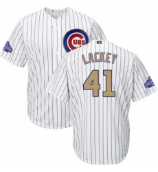 Youth Majestic Chicago Cubs 41 John Lackey Authentic White 2017 Gold Program Cool Base MLB Jersey Youth Majestic Chicago Cubs 41 John Lackey Authentic White 2017 Gold Program Cool Base MLB Jersey