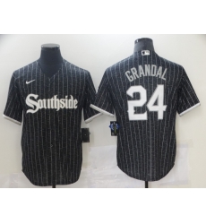 Chicago White Sox 24 Yasmani Grandal Black 2021 City Connect Cool Base Jersey Chicago White Sox 24 Yasmani Grandal Black 2021 City Connect Cool Base Jersey
