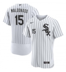 Men Chicago White Sox 15 Mart EDn Maldonado White Flex Base Stitched Baseball Jersey Men Chicago White Sox 15 Mart EDn Maldonado White Flex Base Stitched Baseball Jersey