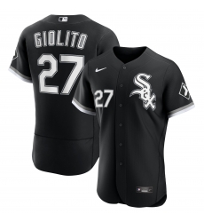 Men Chicago White Sox 27 Lucas Giolito Black Flex Base Stitched Baseball Jersey Men Chicago White Sox 27 Lucas Giolito Black Flex Base Stitched Baseball Jersey