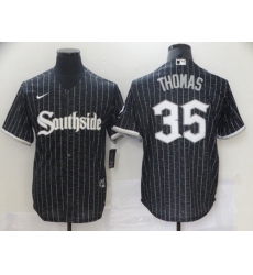Men Chicago White Sox 35 Frank Thomas Black 2021 City Connect Stitched MLB Cool Base Nike Jersey Men Chicago White Sox 35 Frank Thomas Black 2021 City Connect Stitched MLB Cool Base Nike Jersey