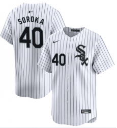 Men Chicago White Sox 40 Michael Soroka White Home Limited Stitched Baseball Jersey Men Chicago White Sox 40 Michael Soroka White Home Limited Stitched Baseball Jersey