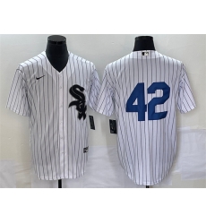 Men Chicago White Sox 42 Jackie Robinson White Cool Base Stitched Jersey Men Chicago White Sox 42 Jackie Robinson White Cool Base Stitched Jersey