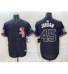 Men Chicago White Sox 45 Michael Jordan Black Mexico Limited Stitched Baseball Jersey Men Chicago White Sox 45 Michael Jordan Black Mexico Limited Stitched Baseball Jersey
