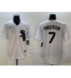 Men Chicago White Sox 7 Tim Anderson White Cool Base Stitched Baseball Jersey Men Chicago White Sox 7 Tim Anderson White Cool Base Stitched Baseball Jersey